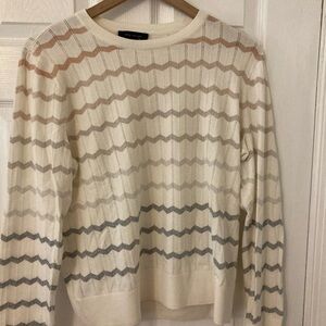 Ann Taylor Women's Cream and Tan Sweater